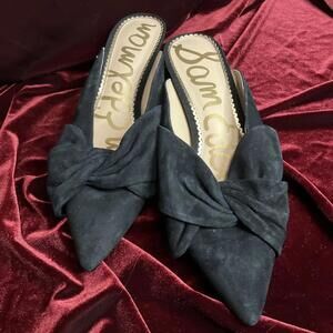 Sam Edelman Women's Laney Suede Kitten Heel Mules Black Sz 10